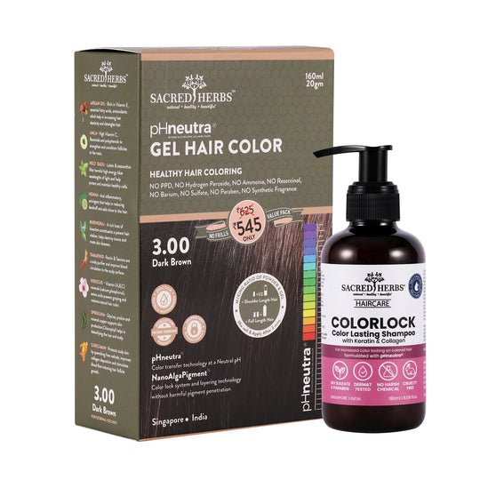 Sacred Herbs Color Lock Shampoo+ Hair Color Value Pack