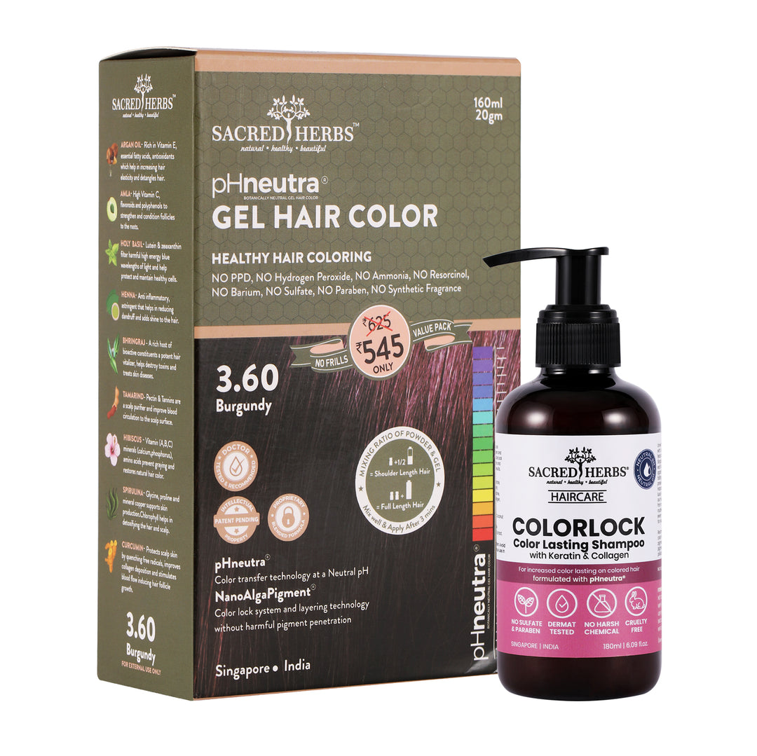 Sacred Herbs Color Lock Shampoo+ Hair Color Value Pack