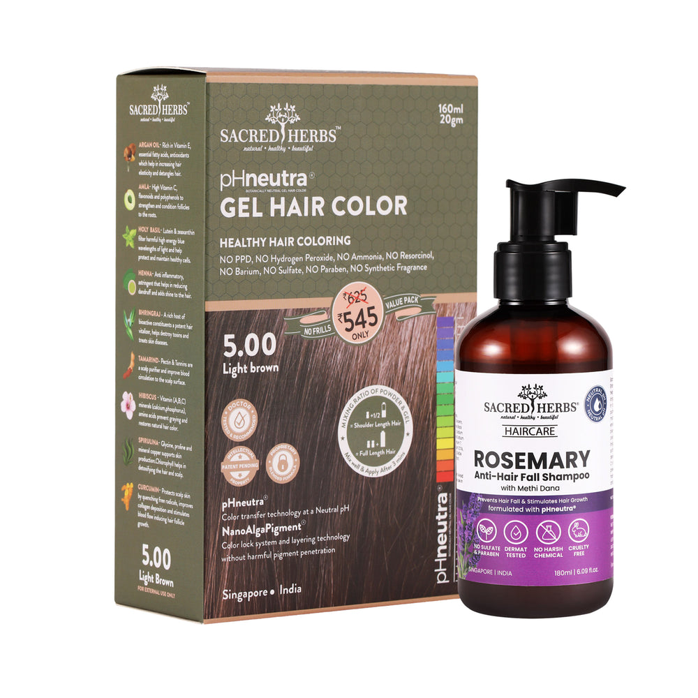 sacred herbs Rosemary Methi dana Shampoo+ Hair Color Value Pack