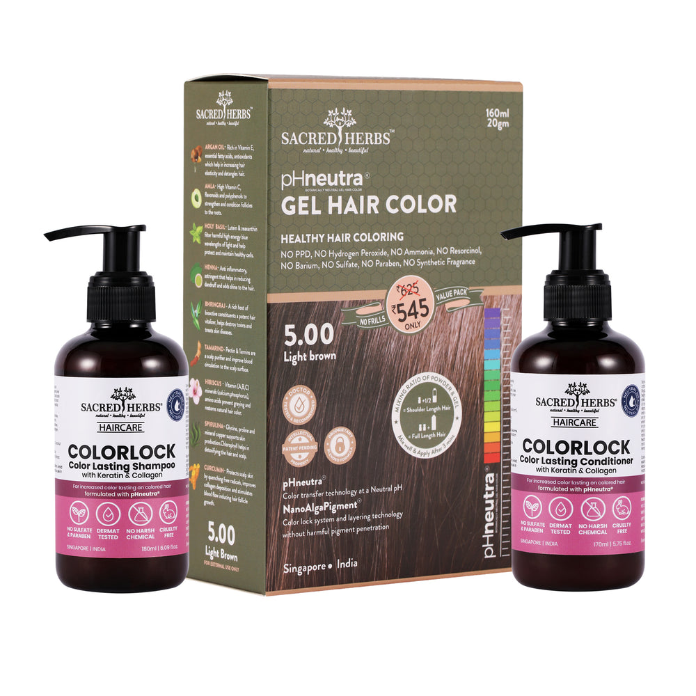 Sacred Herbs Color Lock Hair Care: Complete Hair Color Value Pack