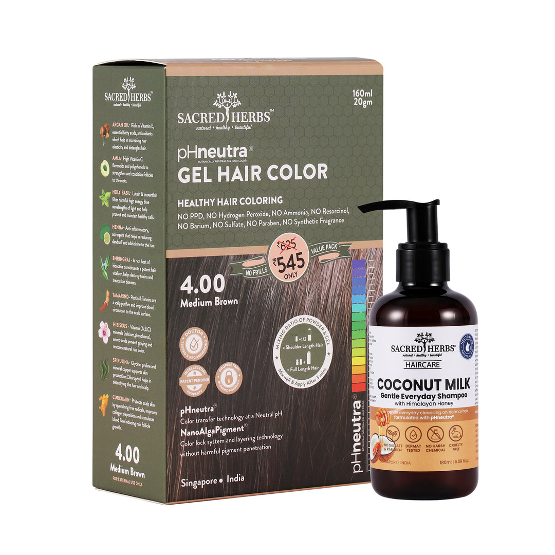 Sacred Herbs Coconut Milk Shampoo+ Hair Color Value Pack
