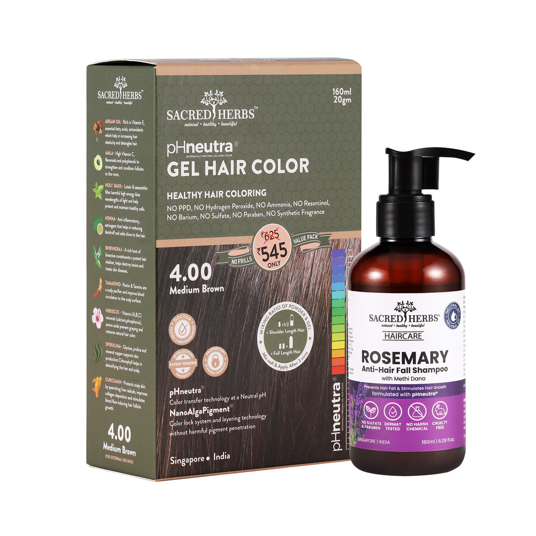 sacredherbs Rosemary Methi dana Shampoo+ Hair Color Value Pack