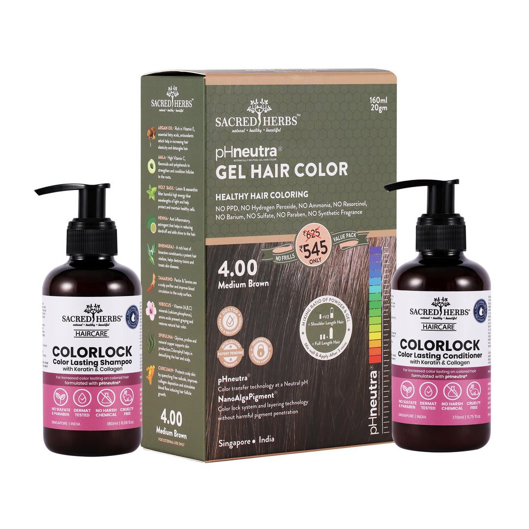 Sacred Herbs Color Lock Hair Care: Complete Hair Color Value Pack