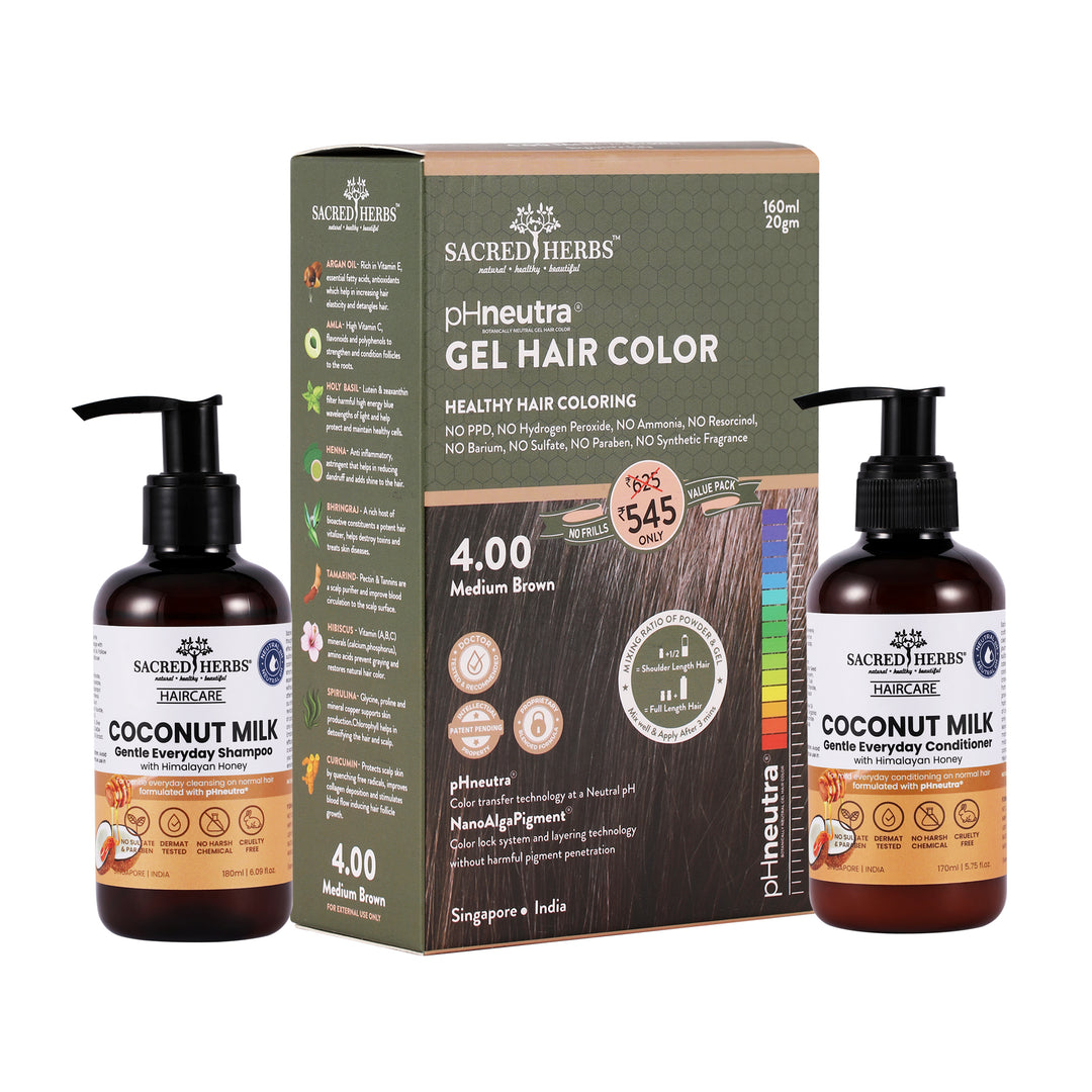 Sacred Herbs Coconut Milk Hair Care: Complete Hair Color Premium Pack