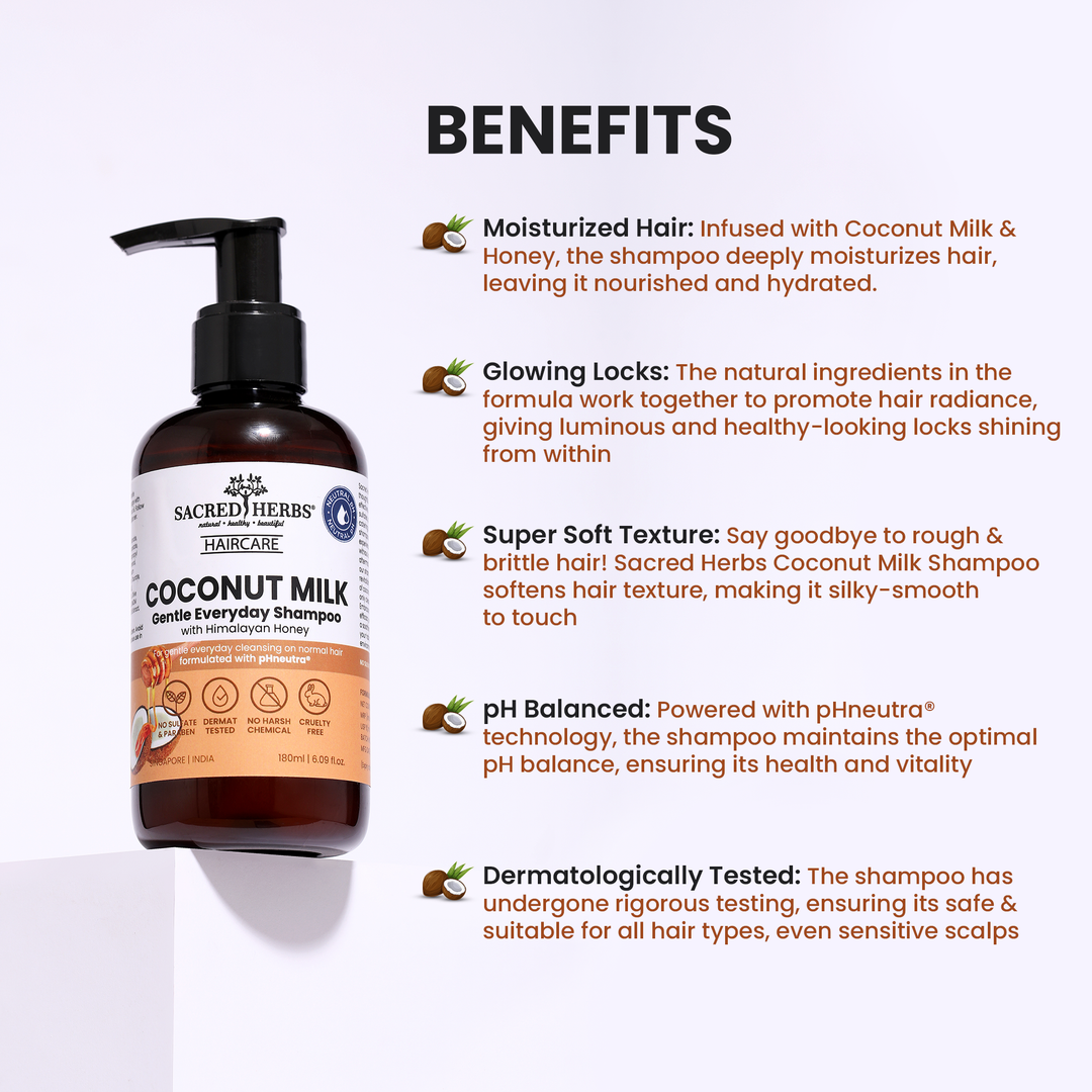 Sacred Herbs Coconut Milk Gentle Cleansing Shampoo with Himalayan Honey