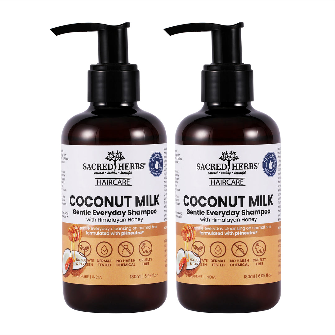 Sacred Herbs Coconut Milk Gentle Cleansing Shampoo with Himalayan Honey (Pack Of 2)