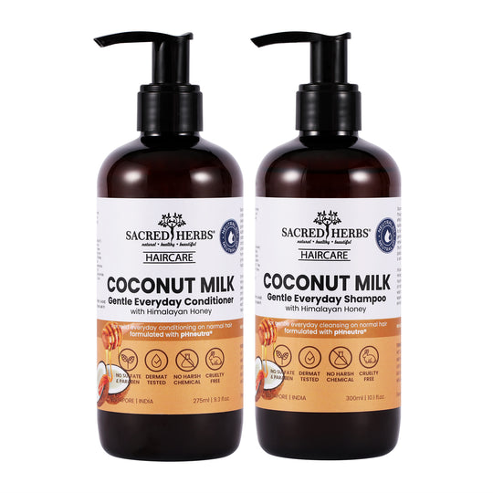 Sacred Herbs Coconut Milk Gentle Cleansing Shampoo+Conditioner with Himalayan Honey (Pack Of 2)