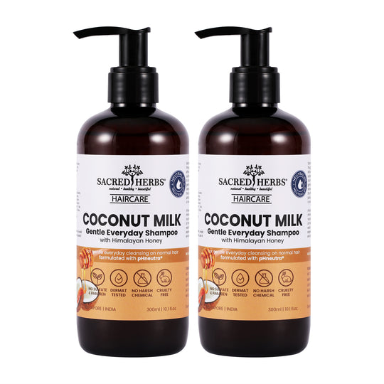 Sacred Herbs Coconut Milk Gentle Cleansing Shampoo with Himalayan Honey (Pack Of 2)
