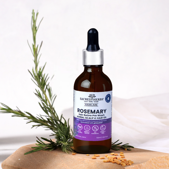 sacred herbs ROSEMARY Hair ReGro Pre-Wash Herbal Scalp & Hair Oil with Holy Tulsi