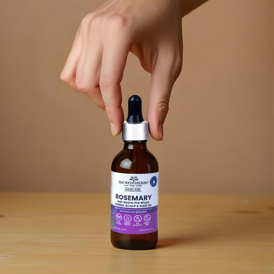 sacred herbs ROSEMARY Hair ReGro Pre-Wash Herbal Scalp & Hair Oil with Holy Tulsi
