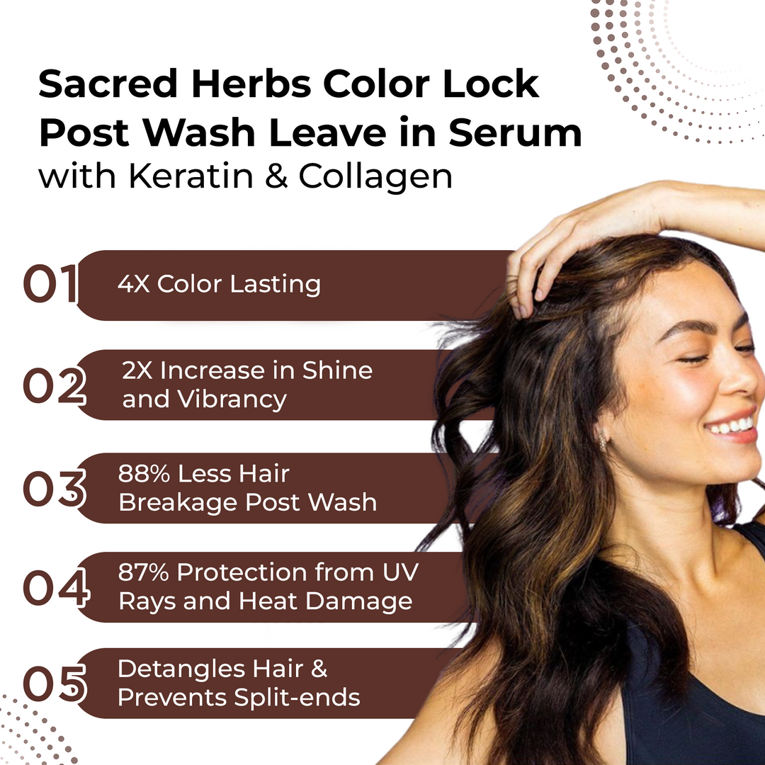 SacredHerbs® Color Lock Post Wash Leave in Serum with Keratin & Collagen