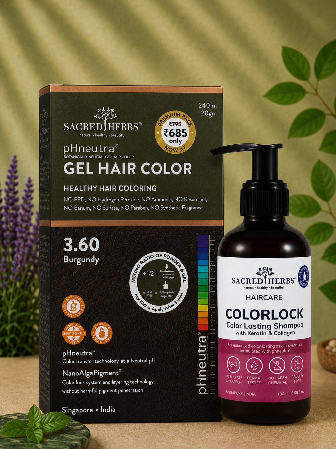 Sacred Herbs® Damage Free pH Neutral Gel Colour - Available in 5 Shades (Premium Pack)