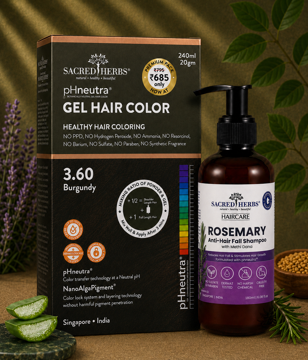 Sacred Herbs® Damage Free pH Neutral Gel Colour - Available in 5 Shades (Premium Pack)