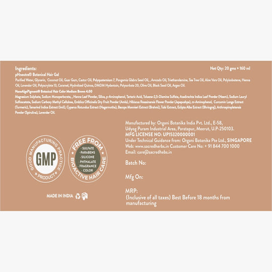 Sacred Herbs® Damage Free pH Neutral Gel Colour-Medium Brown 4.00