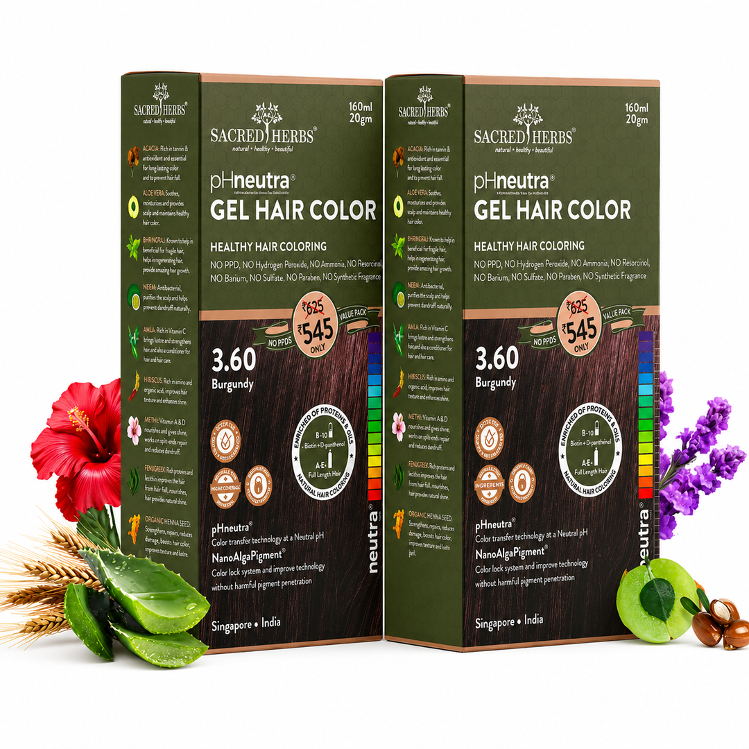 Sacred Herbs® Damage Free pH Neutral Gel Colour - Available in 5 Shades Value Pack (Pack Of 2)