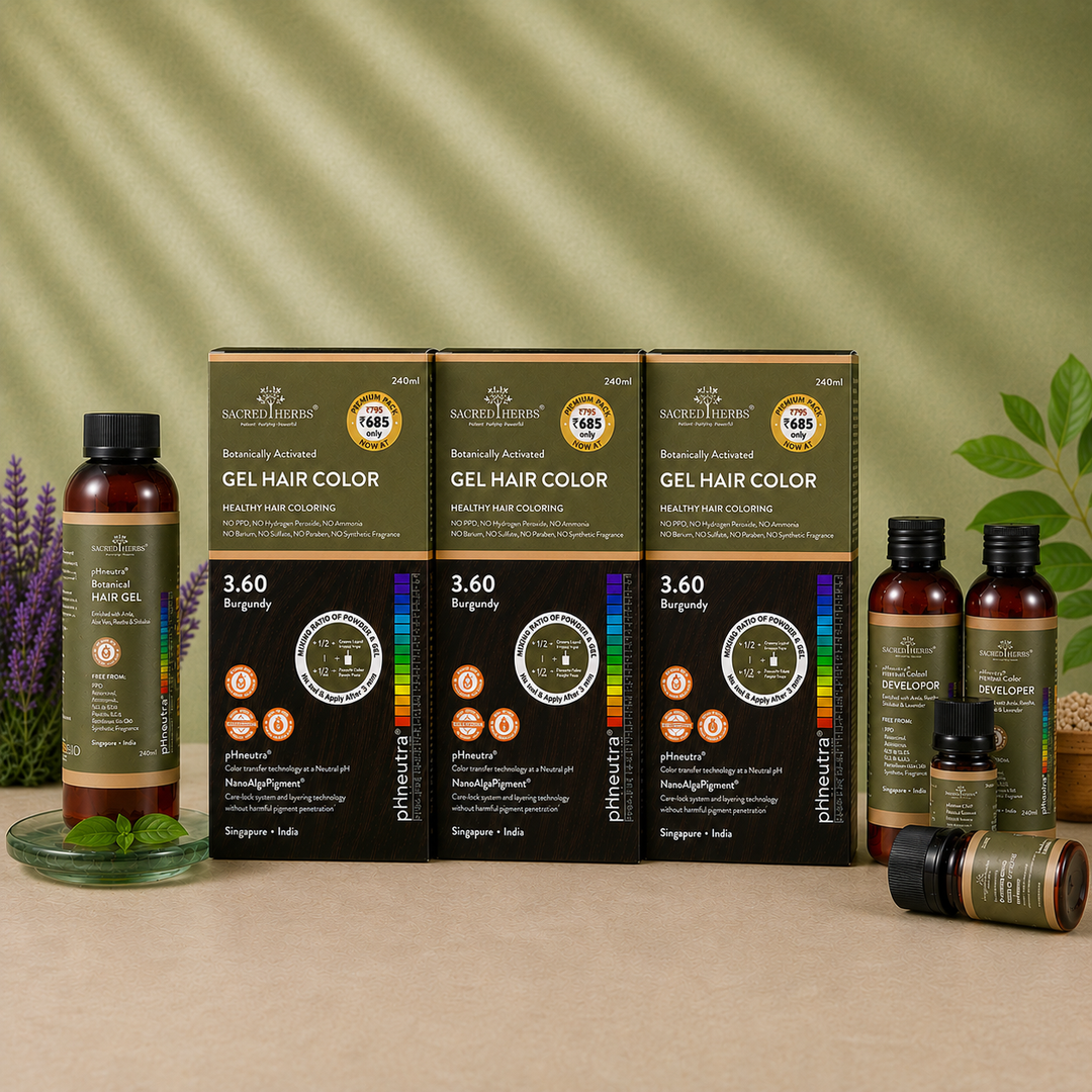 Sacred Herbs® Damage Free pH Neutral Gel Colour - Available in 5 Shades (Premium Pack)