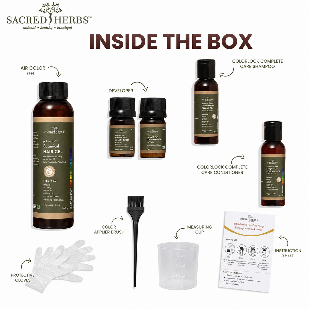 Sacred Herbs® Damage Free pH Neutral Gel Hair Colour - Available in 5 Shades (Premium Pack) (Pack Of 2)