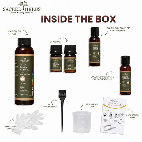 Sacred Herbs® Damage Free pH Neutral Gel Hair Colour - Available in 5 Shades (Premium Pack) (Pack Of 2)