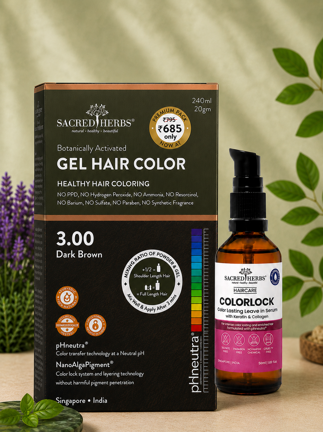 Sacred Herbs® Damage Free pH Neutral Gel Colour - Available in 5 Shades (Premium Pack)