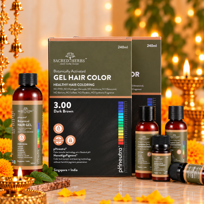 Sacred Herbs® Damage Free pH Neutral Gel Hair Color - Available in 5 Shades (Premium Pack) (Pack Of 2)
