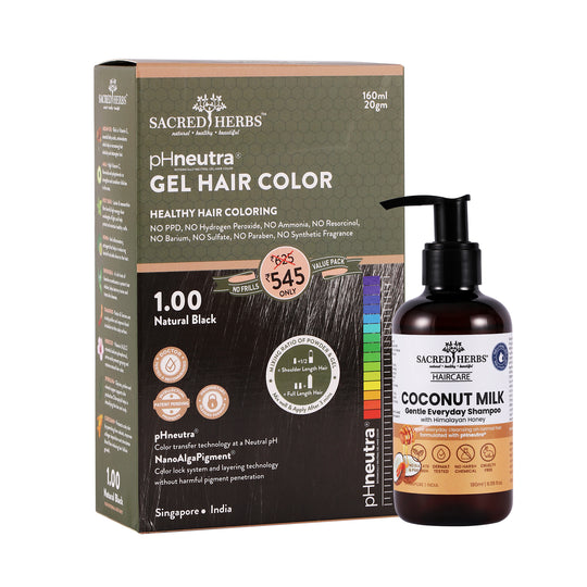 Sacred Herbs Coconut Milk Shampoo+ Hair Color Value Pack