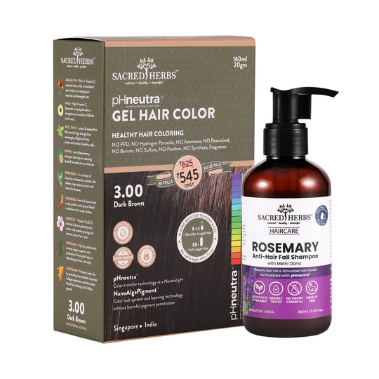 sacred herbs Rosemary Methi dana Shampoo+ Hair Color Value Pack