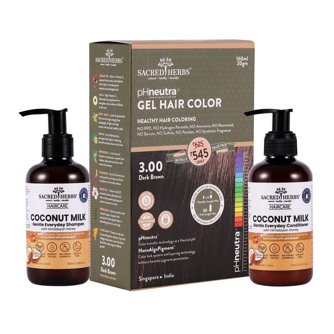 Sacred Herbs Coconut Milk Hair Care: Complete Hair Color Premium Pack