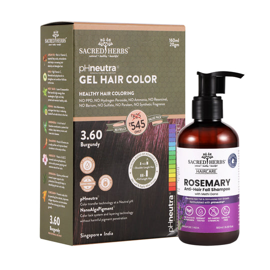 sacred herbs Rosemary Methi dana Shampoo+ Hair Color Value Pack