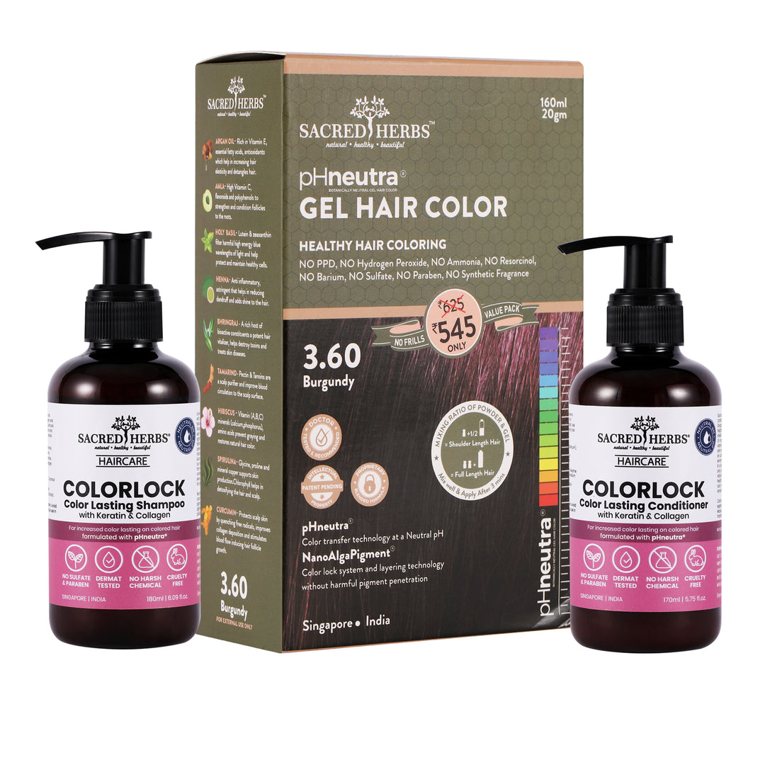 Sacred Herbs Color Lock Hair Care: Complete Hair Color Value Pack
