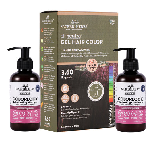 Sacred Herbs Color Lock Hair Care: Complete Hair Color Value Pack