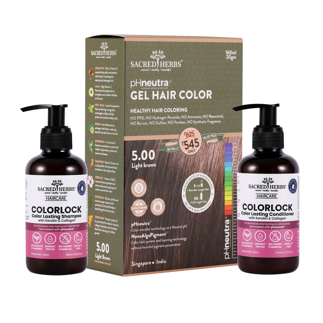 Sacred Herbs Color Lock Hair Care: Complete Hair Color Value Pack