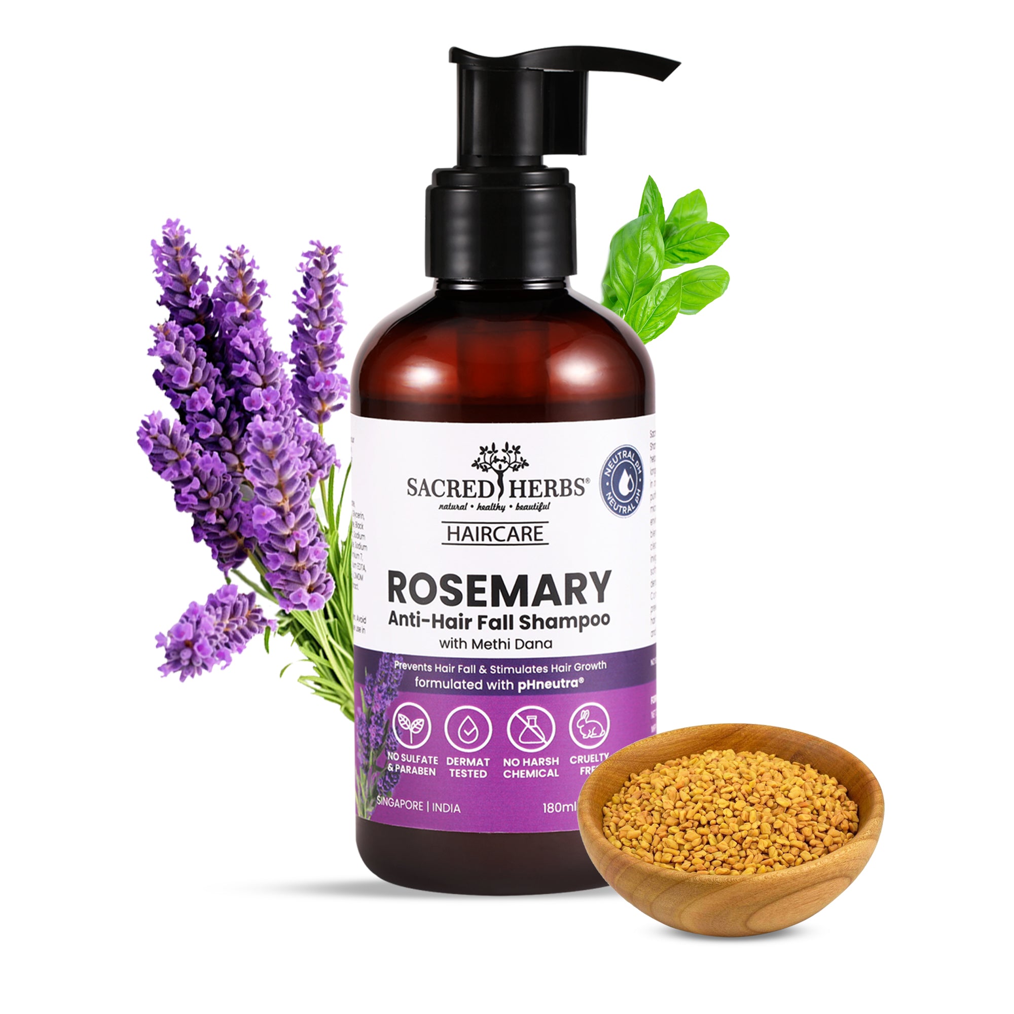 Sacred Herbs Rosemary Anti-Hair Fall Shampoo with Rosemary & Methi Dana