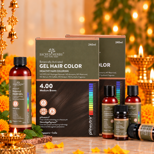 Sacred Herbs® Damage Free pH Neutral Gel Hair Color - Available in 5 Shades (Premium Pack) (Pack Of 2)