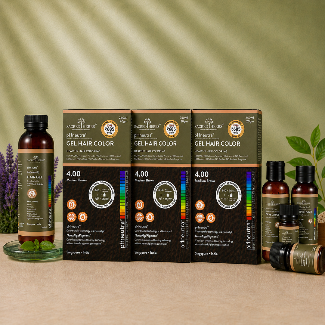 Sacred Herbs® Damage Free pH Neutral Gel Colour - Available in 5 Shades (Premium Pack)