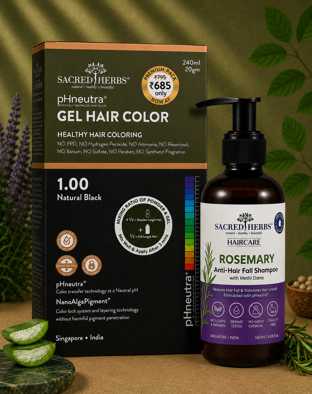 Sacred Herbs® Damage Free pH Neutral Gel Colour - Available in 5 Shades (Premium Pack)