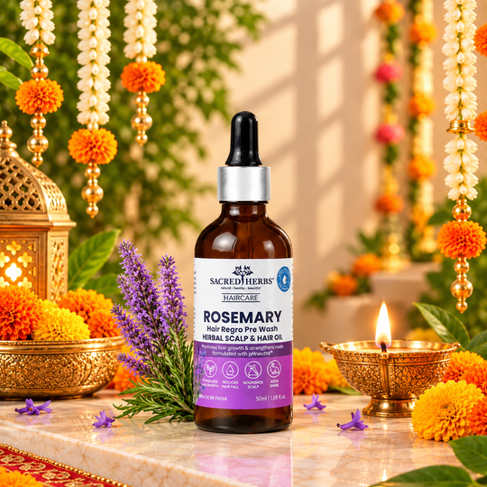 ROSEMARY Hair ReGro Pre-Wash Herbal Scalp & Hair Oil with Holy Tulsi