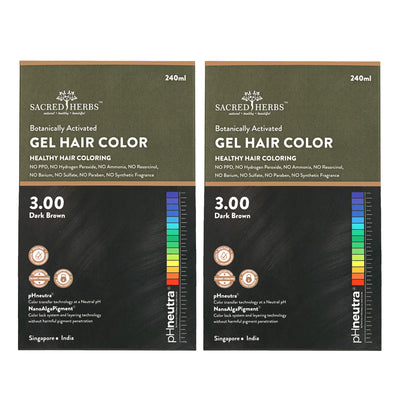 Sacred Herbs® Damage Free pH Neutral Gel Hair Colour - Available in 5 Shades Premium Pack (Pack Of 2).