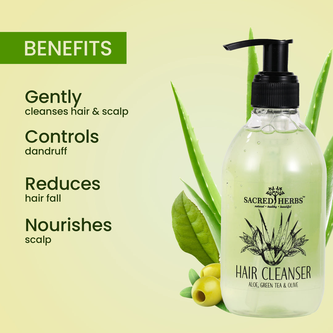 Sacred Herbs HERBAL FUSION HAIR CLEANSER Aloe, Green Tea & Olive