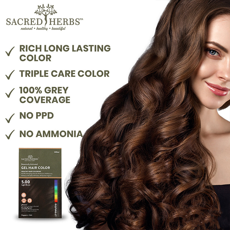 Sacred Herbs® Damage Free pH Neutral Gel Colour-Light Brown 5.00 common